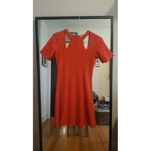 Silence + Noise Orange Cut-Out Party Dress Medium